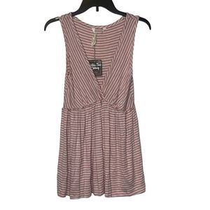 Matilda Jane Women's Top Take The Wheel Tee Striped V-Neck Flowy Tank Small‎ NWT